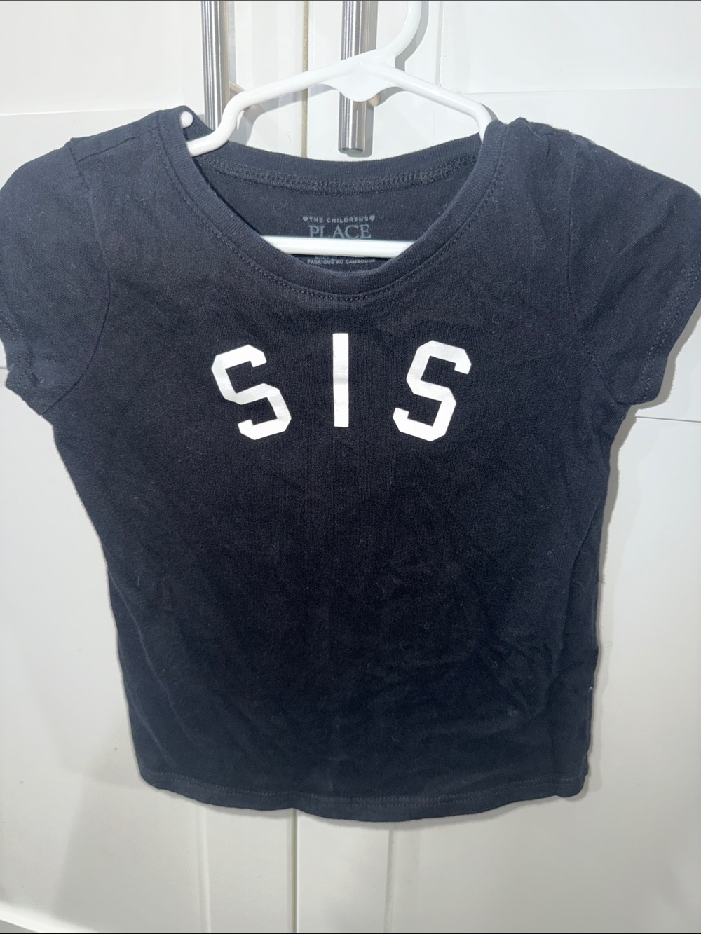 The Children's Place Black 'SIS' Short Sleeve Graphic Tee